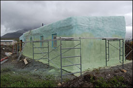 Construction of a Cold Climate Housing Research Center prototype home in Alaska