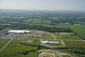 Aerial view of the Genesee Valley Agri-Business Park in Batavia, New York.