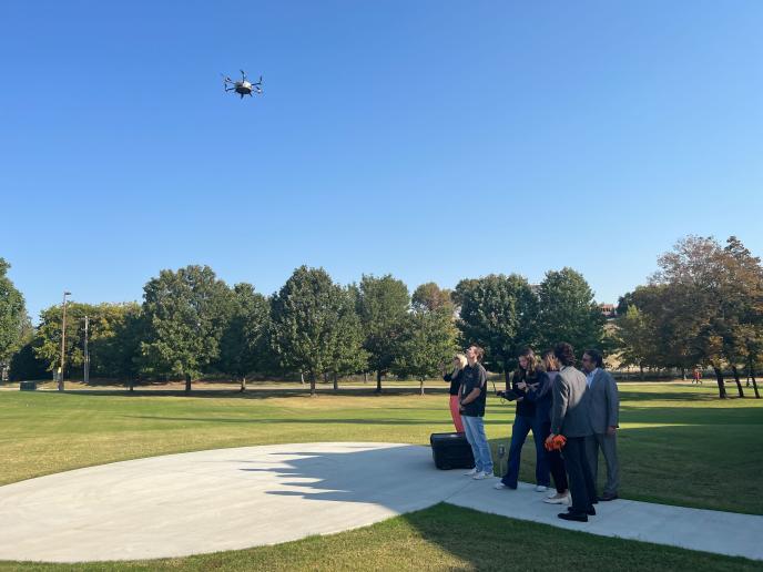 Photo of drone testing.